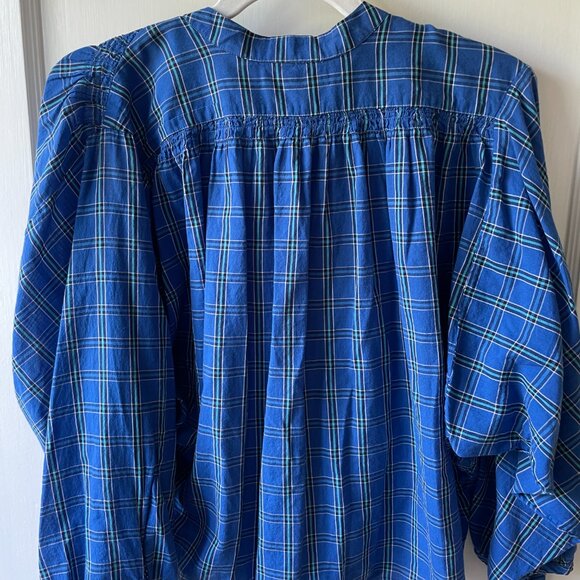 Doen Blue Plaid Blouse - Picture 6 of 6